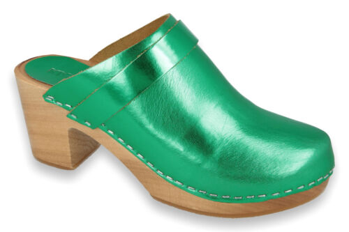 FARBE HIGH HEEL KLOGGA QUALITÄT HOLZCLOGS schwedisches Design Echtleder - Bild 20 von 22