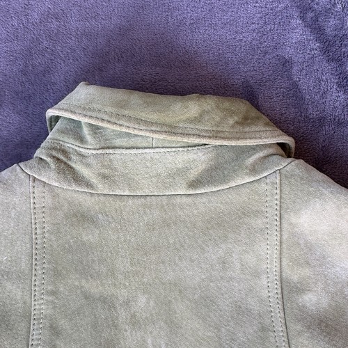 Chaqueta Blazer Coldwater Creek Gamuza Cuero Mujer 1X Verde Cremallera Completa - Imagen 5 de 17