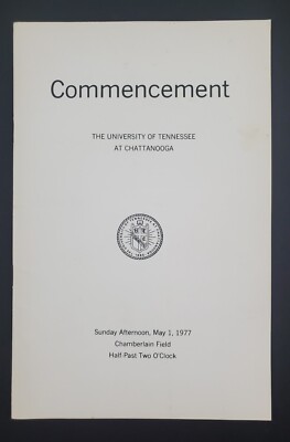 1977 UTC University Tennessee Chattanooga Mocs Commencement Vintage Program