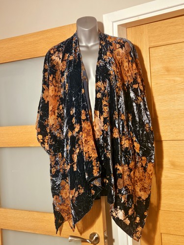 World Market Velvet Kimono One Size Teal