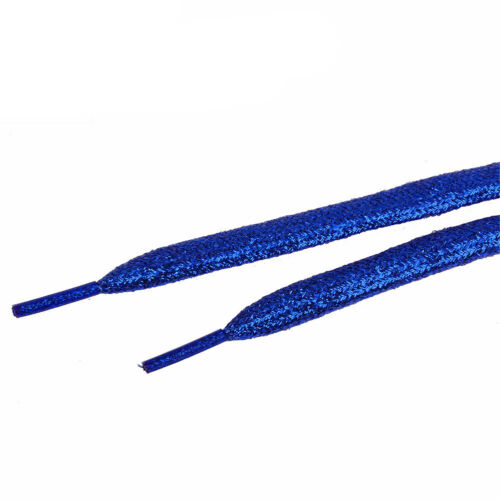 Glitter Wide Shoelaces Metallic 16 Colors Fancy Dress Party Funky Sparkly Laces - Picture 61 of 61
