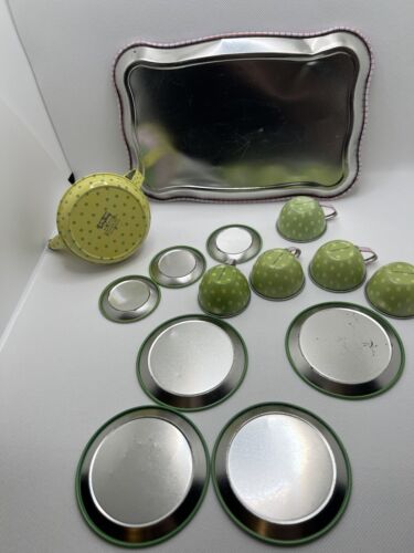 SCHYLLING 2005 Tin Tea 11270W Set Multicolors Including Tray 14 Pieces - Picture 3 of 4