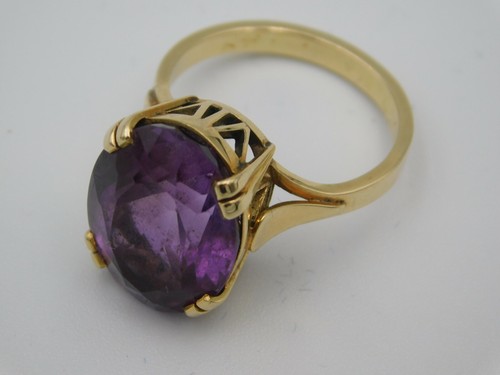 DESIGN AMETHYST RING AUS GOLD 585-ER - Picture 1 of 4