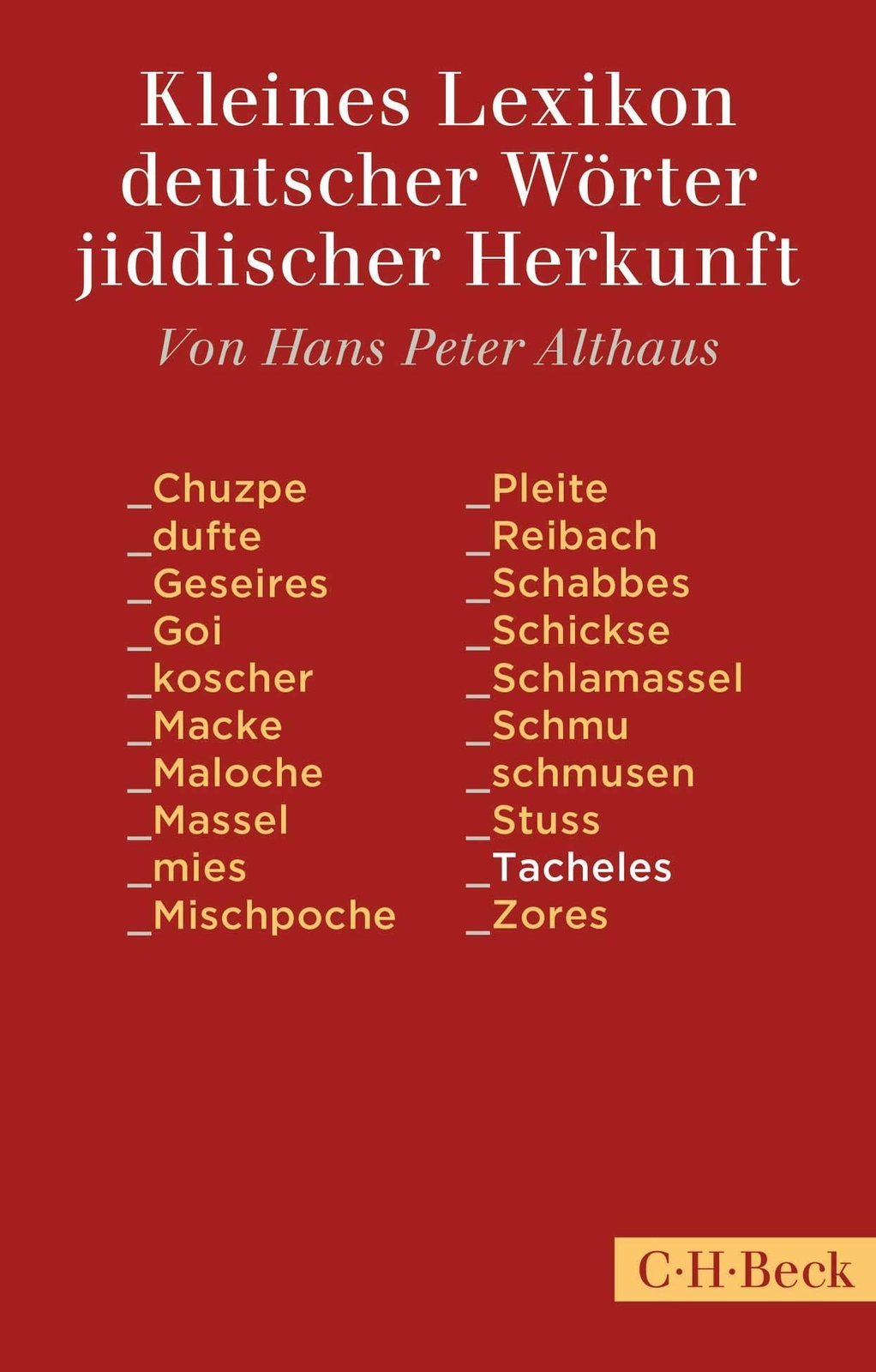 Thumbnail - Hans Peter Althaus / Kleines Lexikon Deutscher Wörter Jiddis ...