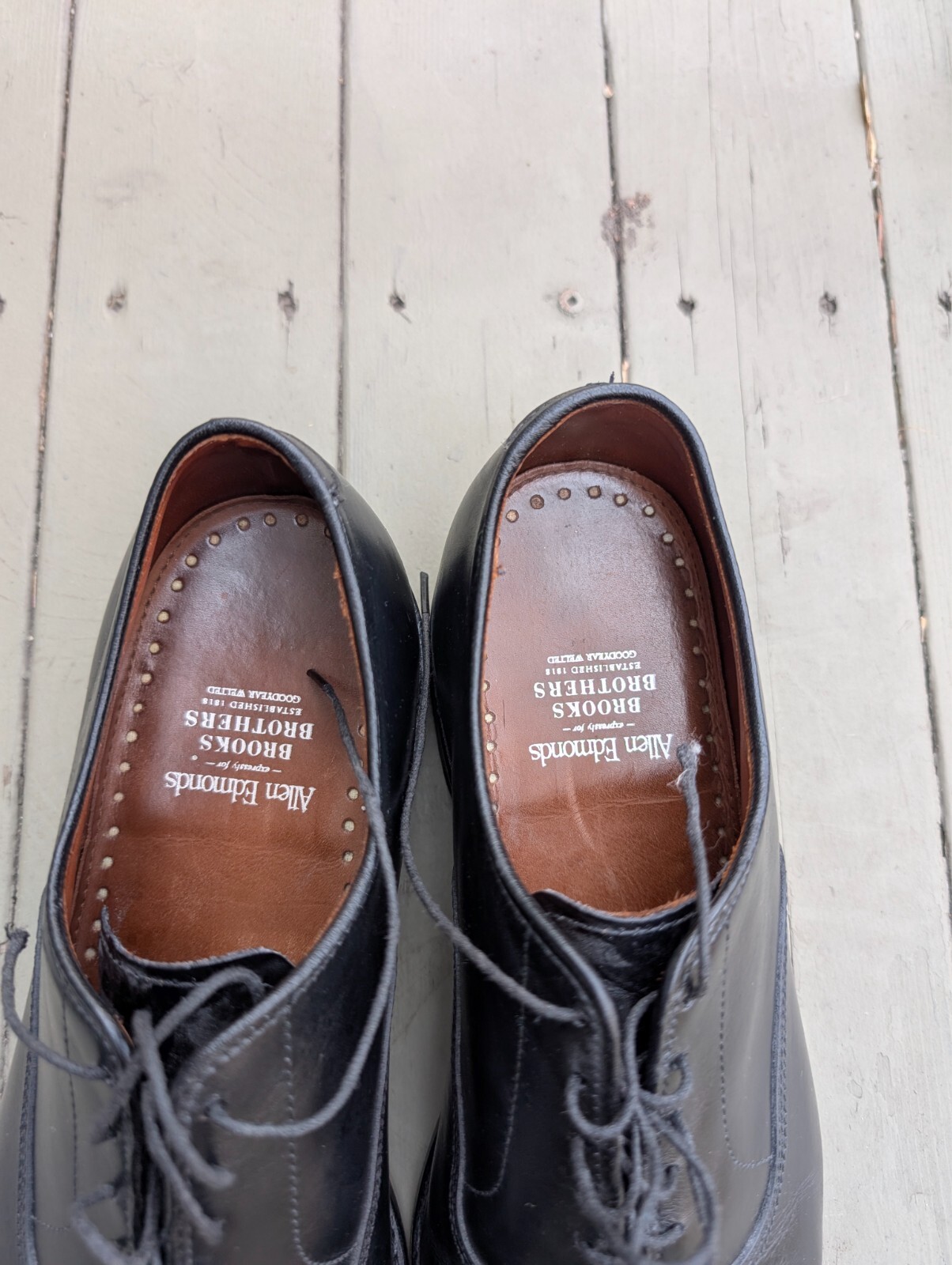 靴 BROOKS BROTHERS x ALLEN EDMONDS / 8E Allen Edmonds Park X Brooks Brothers Black Cap Toe Oxford Sz