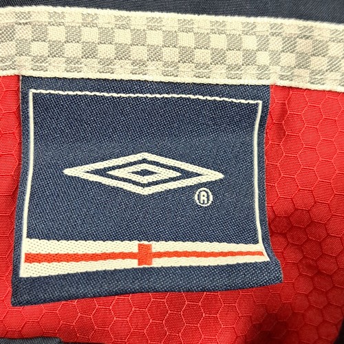 Giacca Vintage Inghilterra Umbro Uomo Grande Blu Zip Up Calcio Warmup Allenamento Y2K - Foto 7 di 16