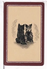 Single Vintage ID Named Dogs, "Scotty", Playing Card DB 8-42 D, Linen