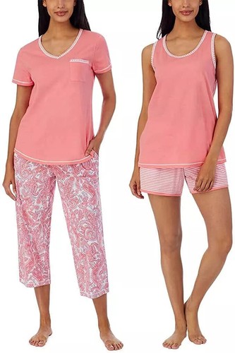 Juego de pijama de algodón de 4 piezas para mujer Carole Hochman - Imagen 9 de 16