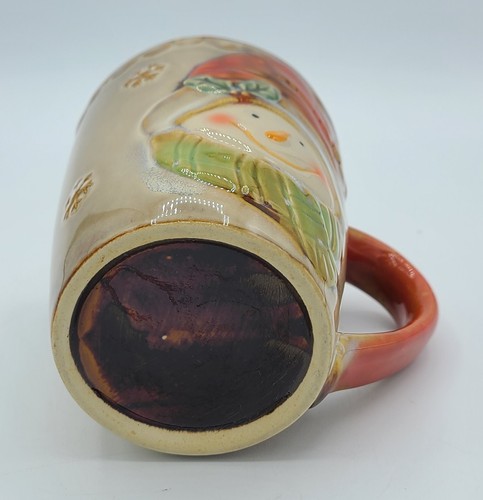 Snowman Coffee Cup Mug Christmas Holiday Hot Chocolate Tea Snowflakes 14 oz - Picture 6 of 7