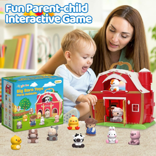 Farm Animals Big Barn Toys for 1 2 3 Year Old, Toddler Montessori Learning Toys, - Picture 5 of 7