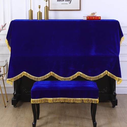 Classical Gold Velvet Piano Cover Thickened Piano Top Piano Bench Dust Cover New - Picture 15 of 34