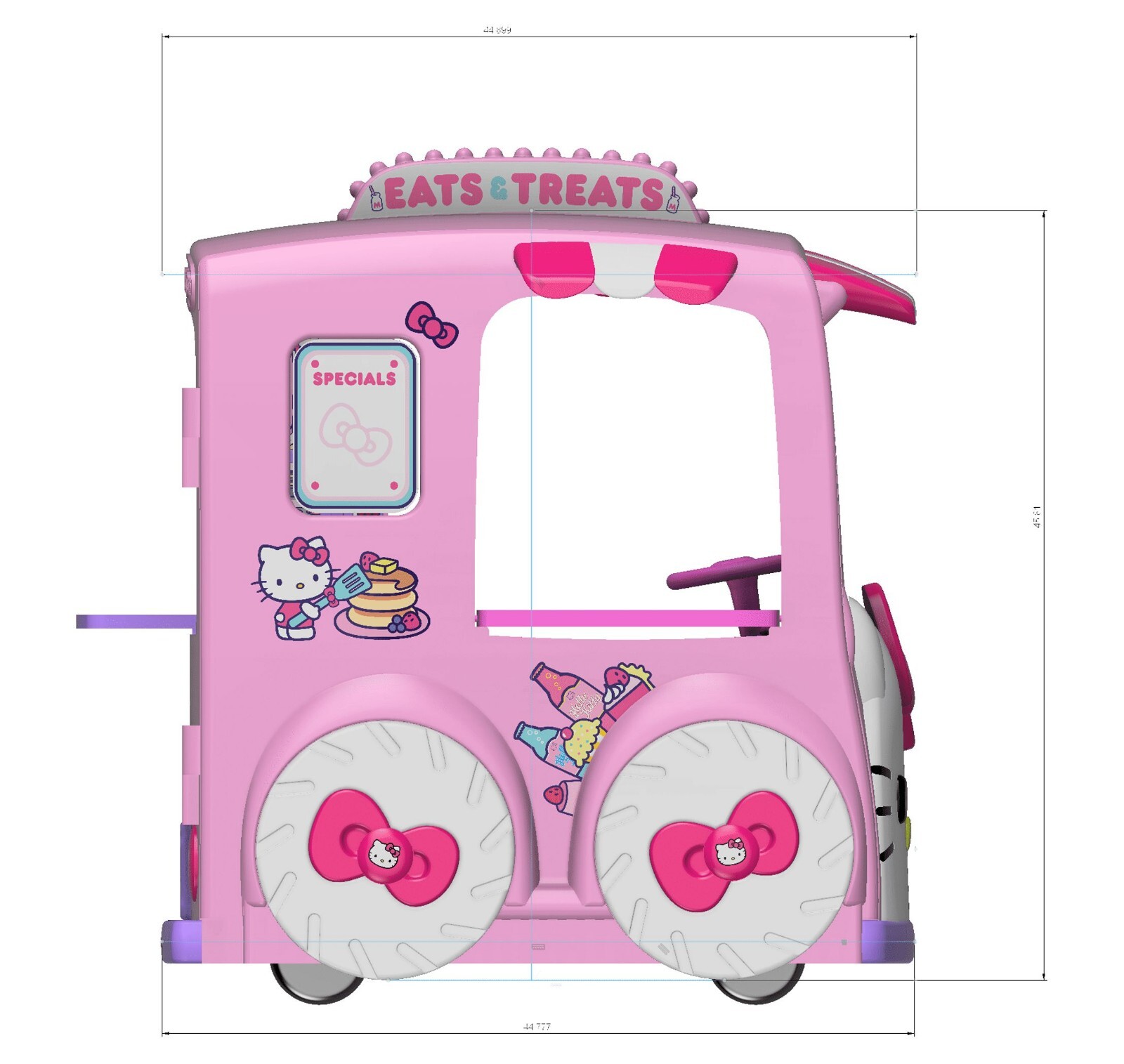 Hello Kitty 12V Kids RideOn Sweet Food Truck up to 5MPH for Boys/Girls