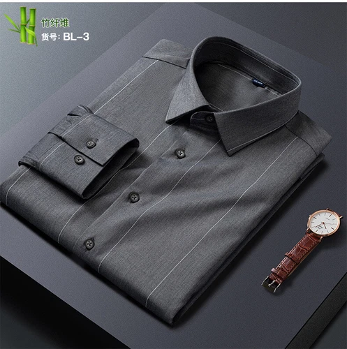 Mens Clothes Shirts Formal Dress Shirts Long Sleeves Business Strips Casual Tops - Picture 6 of 35