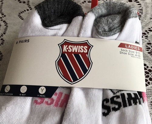 Women’s K.Swiss No-Show/Low Cut Socks Shoe Size 4-10 - 6 Pairs Assorted New - Picture 10 of 16