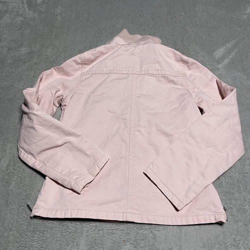 Eddie Bauer Jacket Womens Medium Pink Canvas Zip Up Midweight Cotton - Picture 9 of 10