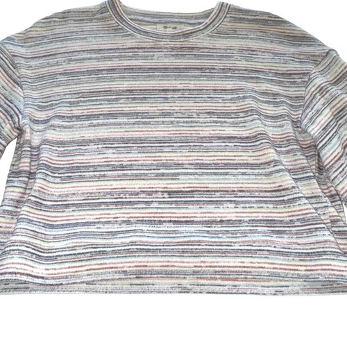 Madewell Women's Cropped Sweater-3/4 Balloon Sleeves-Rainbow Stripes-Large (L) - Picture 6 of 8