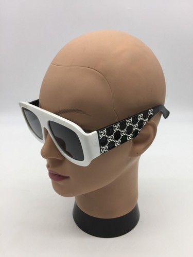Gafas de sol Gucci blancas de moda 57-18-145 lentes grises - Imagen 3 de 9