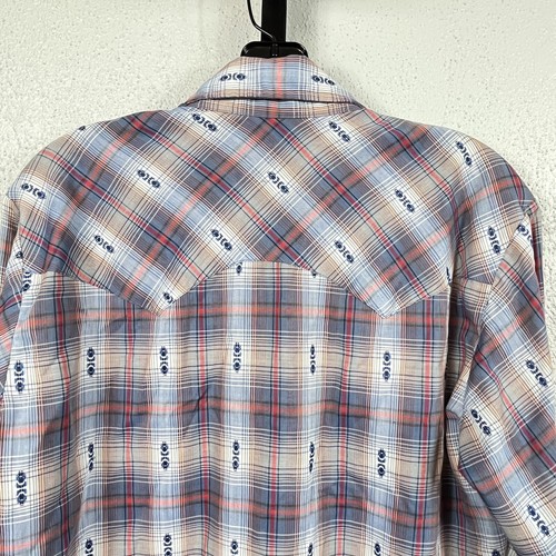 Vintage Levis Big E Button Snap Western Shirt Plaid Thin Mens M Medium - Picture 7 of 7