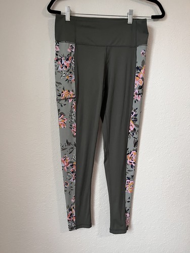 Vera Bradley Damen Medium Active Leggings geblümt und olivgrün 