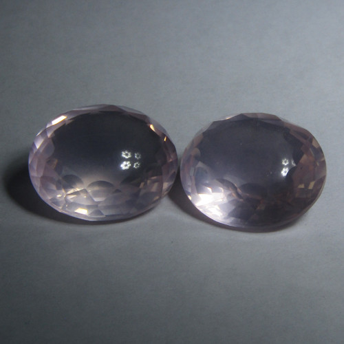 23.15Cts Amazing Natural Rose Quartz16x14mm Bufftop Cut Matching Pair Ref VIDEO - Picture 3 of 3