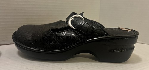 Boc Born Concept Womens Mule Black Platform Heels Leather Slip Ons 7 - Picture 7 of 15