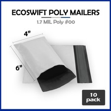 10 4x6 EcoSwift Poly Mailers Plastic Envelopes Shipping Mailing Bags 1.7MIL