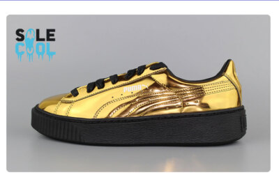PUMA Metallic Mirror Gold Platform Sneaker 362339-04 | eBay