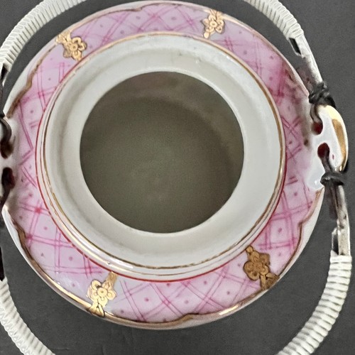 Tetera japonesa vintage Lowestoft pintada a mano floral - Imagen 6 de 24