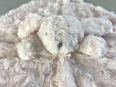 Blankets and Beyond Bunny Plush Lovey Security Blanket Pink Rosette Swirls 