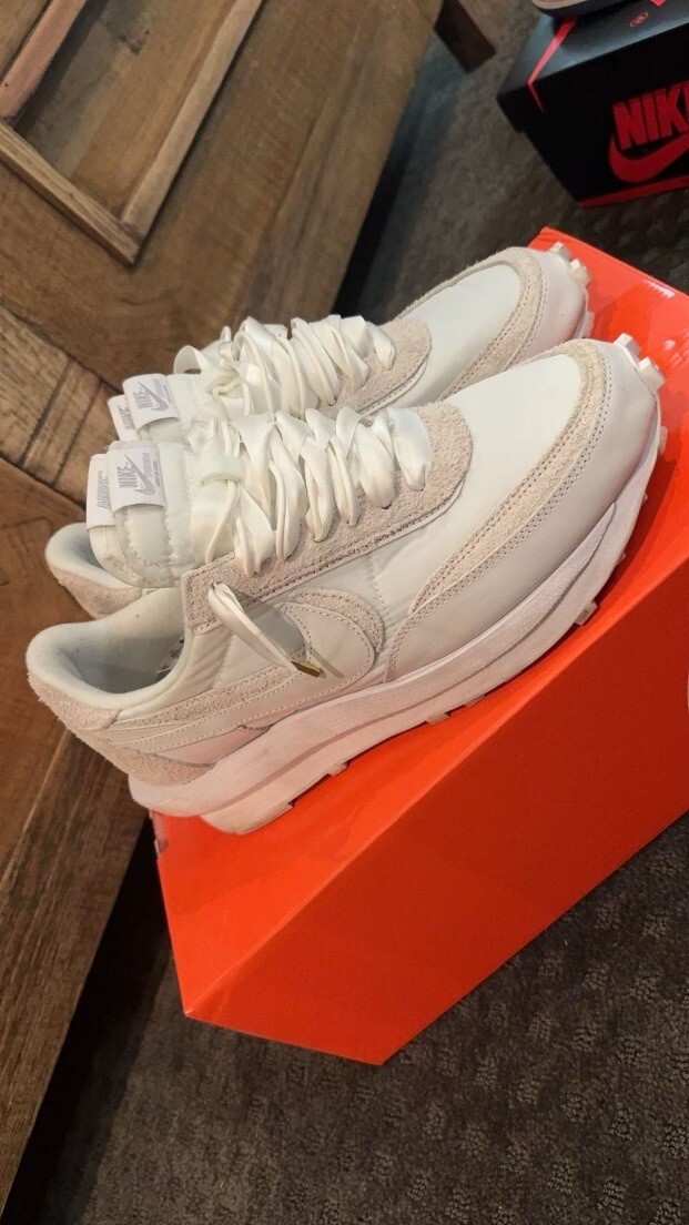 SACAI X NIKE Taglia 10 5 Nike sacai x LDWaffle nylon bianco