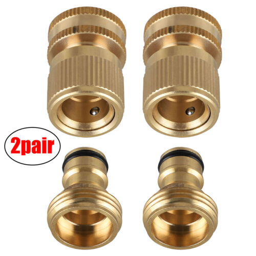 Water Hose Quick Connect 3/4" Garden Hose Fit Female Male Brass Connector Set - Picture 15 of 17