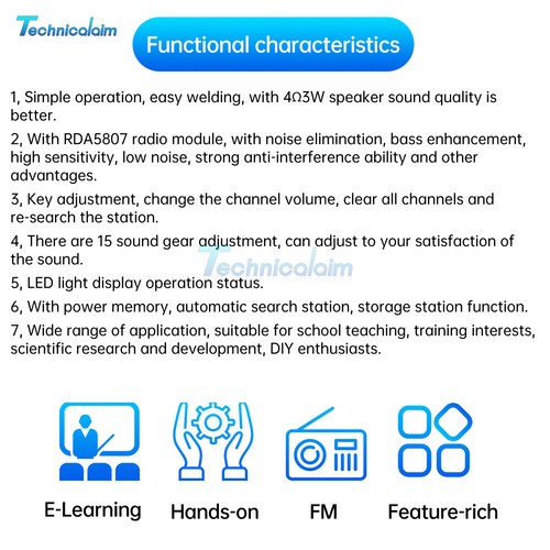 DIY Digital RDA5807 FM Radio Electronic 87-108MHZ DIY Soldering Practice Kit US - Picture 7 of 17