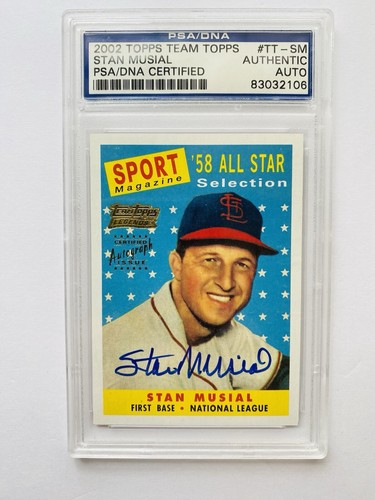 Stan Musial PSA DNA Signed 1958 Topps All Star Autograph - Picture 1 of 4