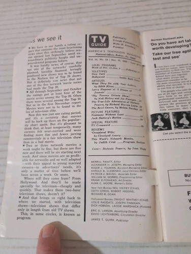 TV Guide Utah Idaho Dec 31 1966 Stephanie Powers Larry Hagman Lynn Fontanne - Picture 4 of 16