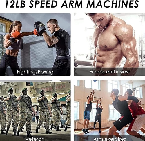 Máquina de brazo de velocidad multifuncional de 12 libras, entrenador de manos y antebrazo, giratorio - Imagen 7 de 11