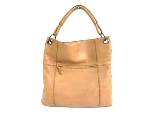 Auth BOTTEGA VENETA LightBrown Leather Handbag