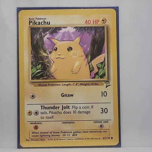 Pikachu 87/130 Common Pokemon Base Set 2  - Picture 12 of 12