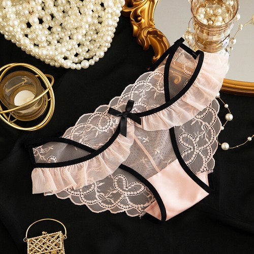 4er Pack Set Sexy Damen durchsichtige transparente Höschen Unterwäsche Spitze Slips Dessous - Bild 3 von 12