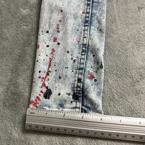 Evolution in Design Pants Girl's Size 7 Denim Paint Splatter Adjustable Waist - Picture 4 of 14