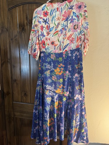 New Maternity Dress Hope & Ivy Satin Midi Floral Tie Back Size 12 Flows Nicely - Picture 8 of 10