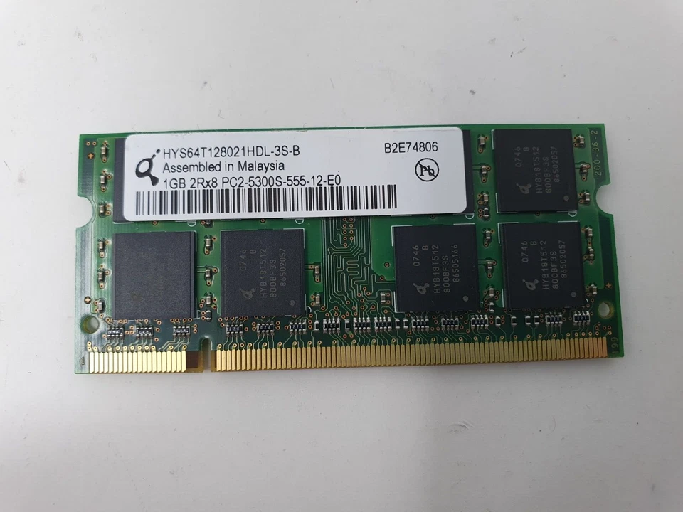SONYPCG-9Y2M VGN-BX51XP RAM Memory 1GB PC2-5300s DDR2 Qimonda HYS64T128021HDL-3S - Image 3 of 4