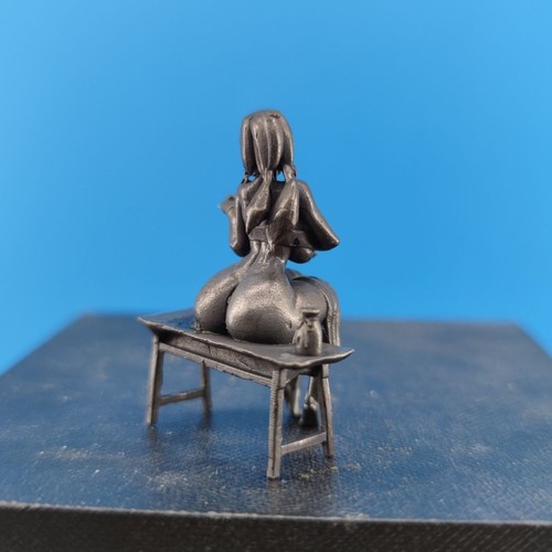 Asian Bronze Casting Mini Girl Statue Figure Collectable Art - Picture 1 of 14
