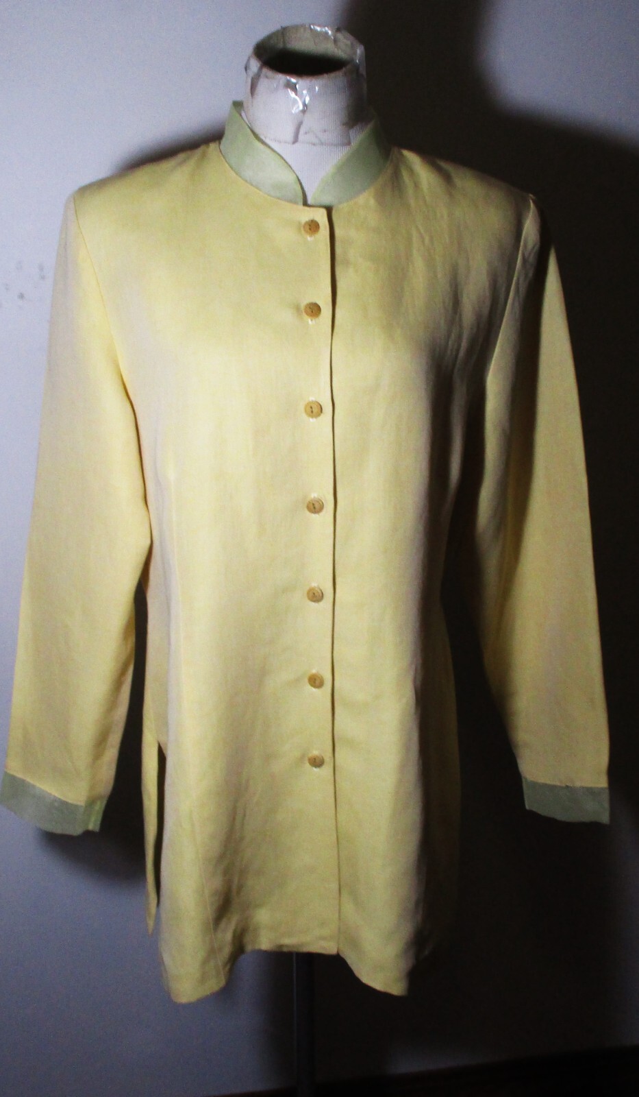 LINEN COLDWATER CREEK Yellow 100% LinenJacket Size XL