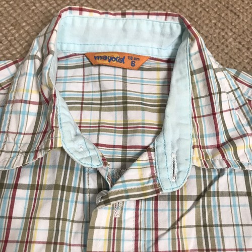 Mayoral Shirt, 5-6y, Short Sleeved, Checked, Turquoise, Excellent Cond - Picture 5 of 12
