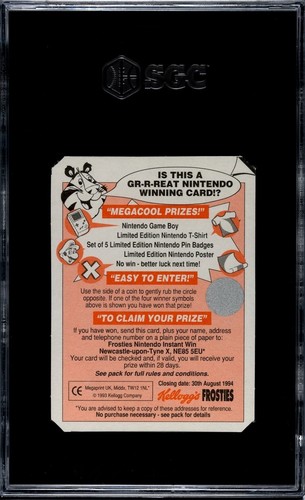 1993 Kelloggs UK Nintendo Game Boy Sticker Tony The Tiger & Mario Yoshi RC SGC 8 - Picture 2 of 2
