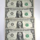 New Listing5 of a Kind 7s Fancy Serial 1 Dollar Bill Mixed Series Lot of 4 #50Kl14