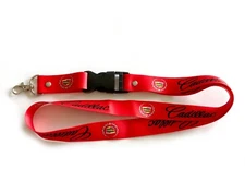 CADILLAC Lanyards 1 inch x 22 inch KeyChain ID Badge Cardholder RED