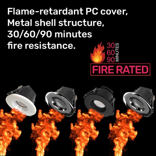 LED Fire Rated Downlight CCT Recessed Dimmable Ceiling Spotlights IP65 Downlight - Picture 3 of 10