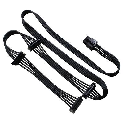 6Pin PCI-E to 4 SATA 15Pin Modular Power Supply Cable for Silverstone SST series