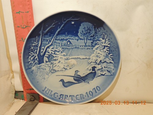 Vtg B&G Copenhagen Pheasants in the Snow at Christmas Plate  Jule After 1970 - Picture 1 of 2